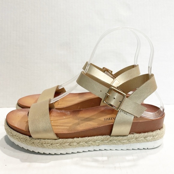 DREAM PAIRS Women Espadrille Casual Flatform Platform Wedge Sandals SUNNA GOLD 6 - Picture 2 of 12